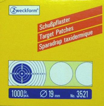 Zweckform Schußpflaster weiß,19 mm Packungsinhalt 1000Stk.