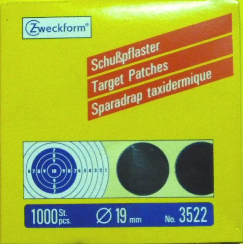 Zweckform Schußpflaster 19 mm schwarz, Packungsinhalt 1000Stk.